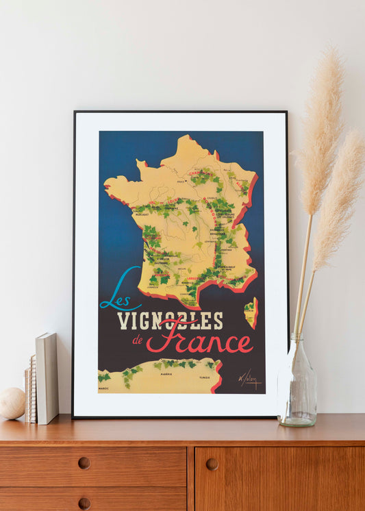 Affiche Les Vignobles de France