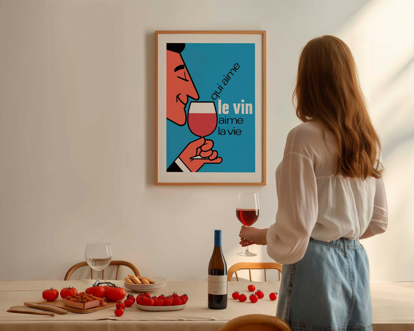 Affiche Qui aime le vin aime la vie