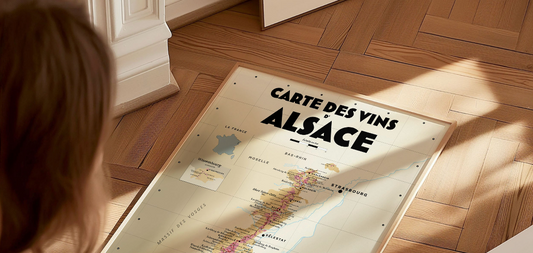 carte des vins alsace sur parquet