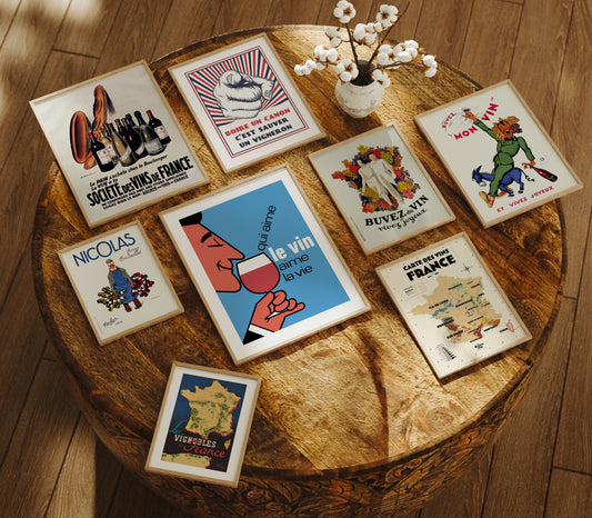 affiches sur le vin pour cadeau oenophile
