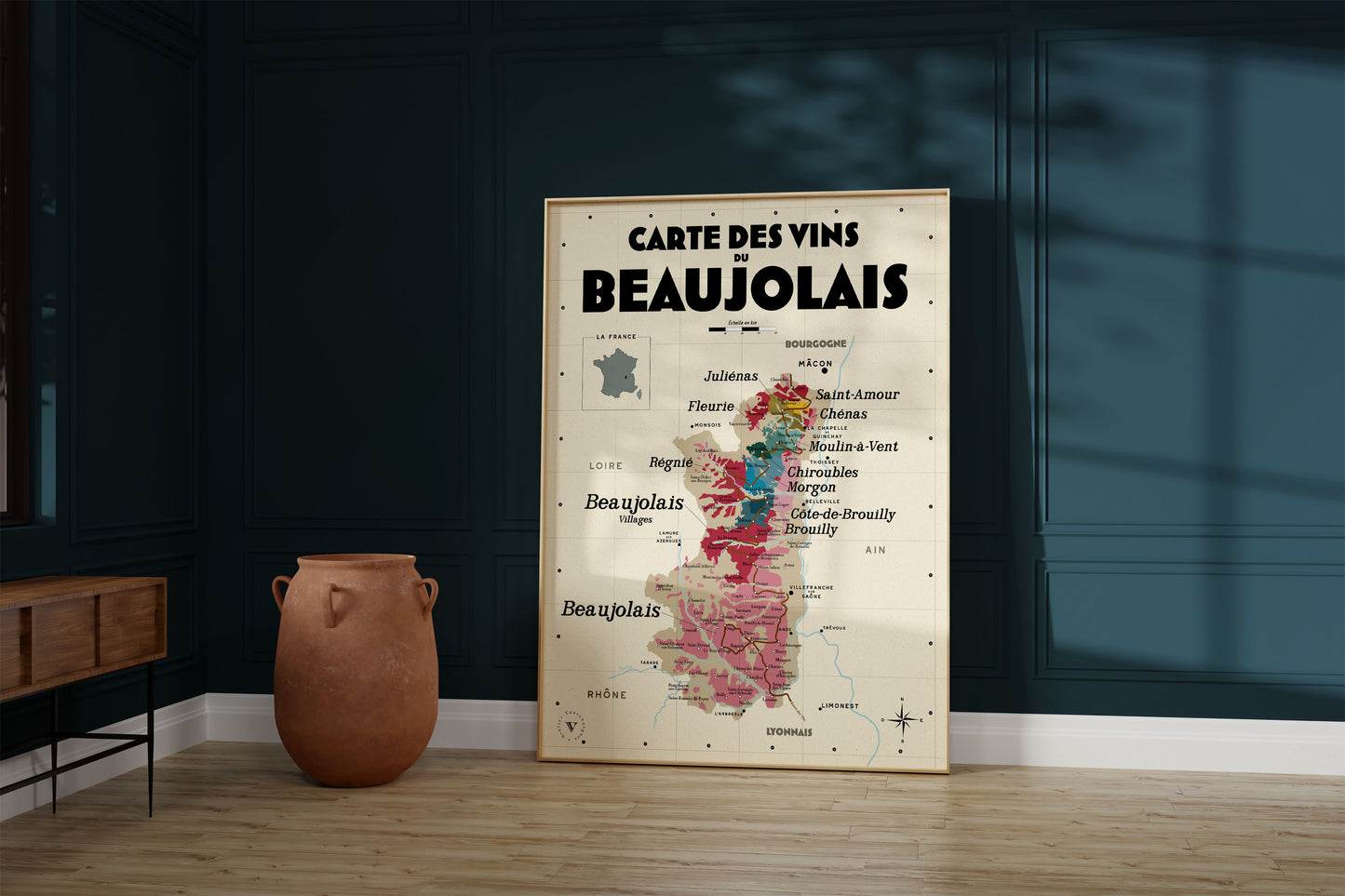 Carte des vins du Beaujolais