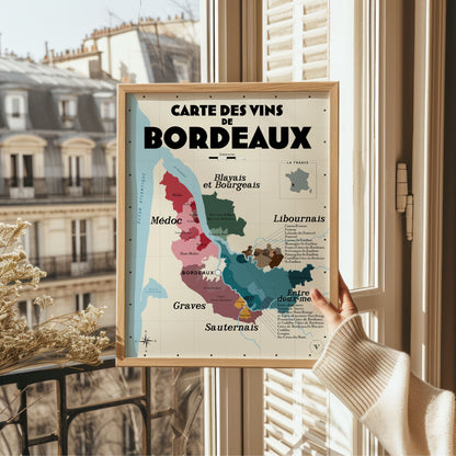 Carte des vins de Bordeaux